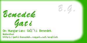 benedek gati business card